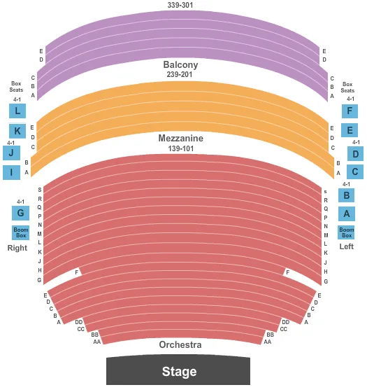 ENDSTAGE BALC GA Seating Map Seating Chart