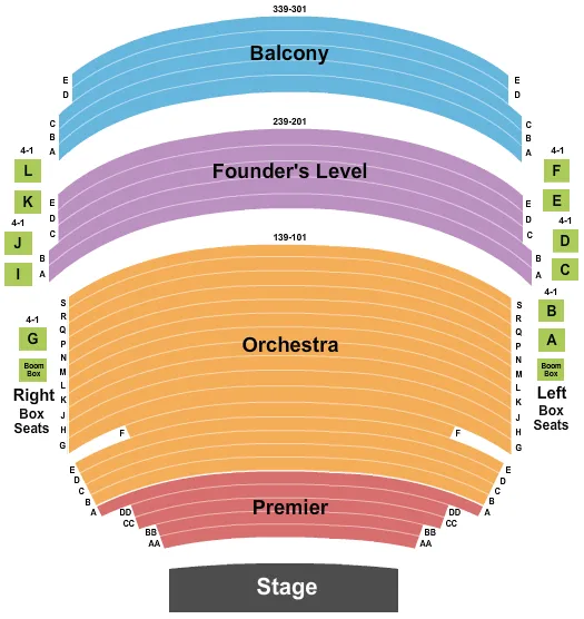 ENDSTAGE PREMIER Seating Map Seating Chart