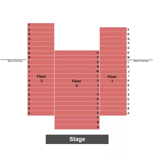 ENDSTAGE NO BALC Seating Map Seating Chart