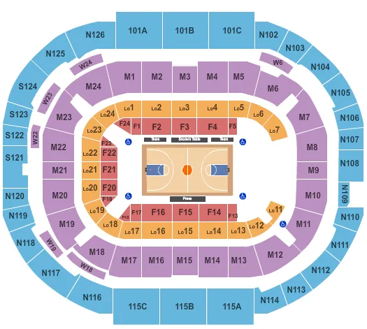 HARLEM GLOBETROTTERS Seating Map Seating Chart