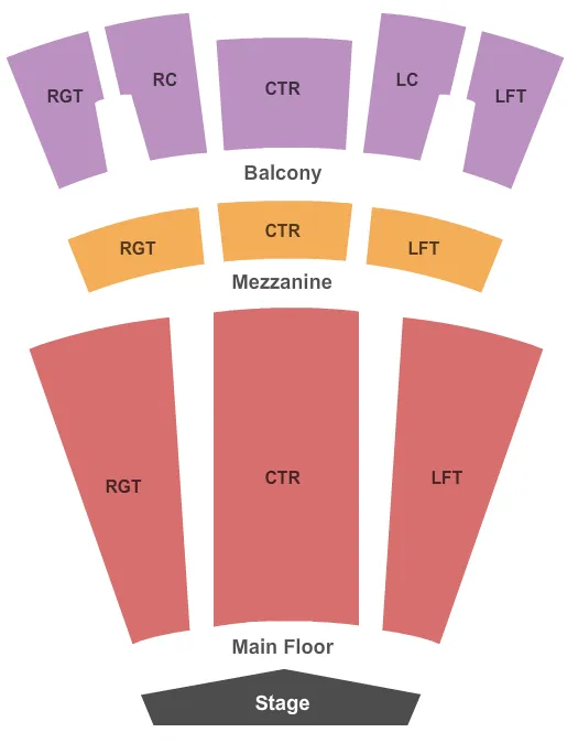 END STAGE Seating Map Seating Chart