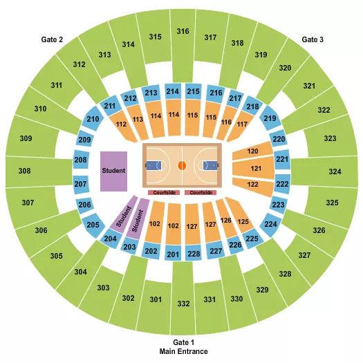 BASKETBALL MEN Seating Map Seating Chart