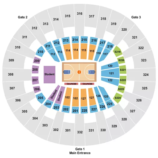 BASKETBALL WOMEN Seating Map Seating Chart