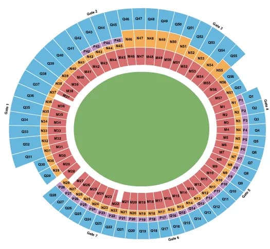 CRICKET Seating Map Seating Chart