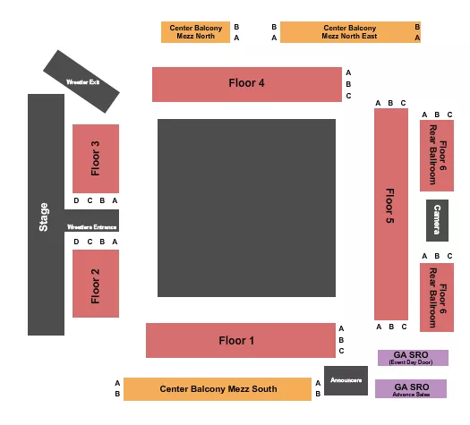 WRESTLING Seating Map Seating Chart