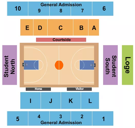 BASKETBALL WOMEN Seating Map Seating Chart