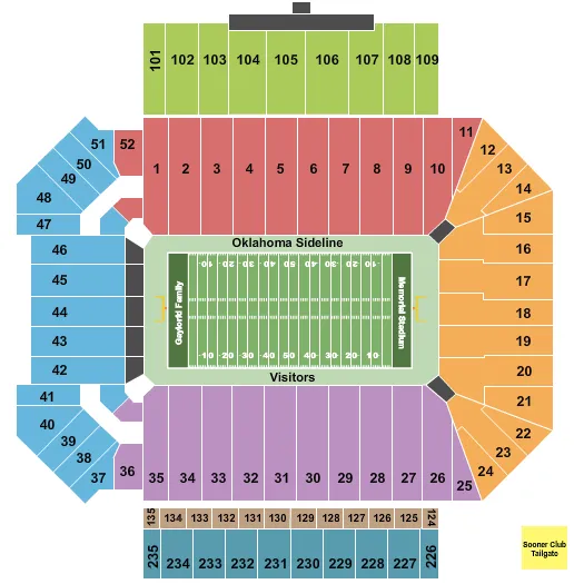 FOOTBALL Seating Map Seating Chart