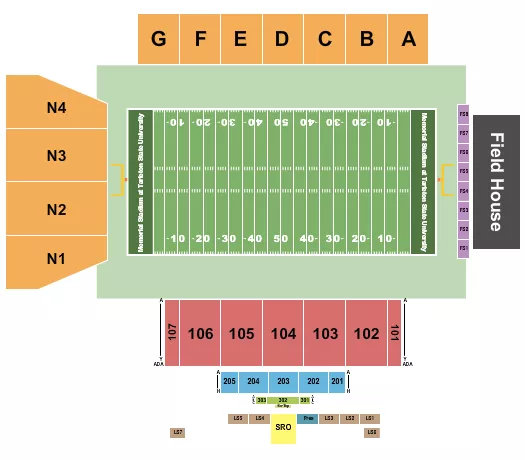 FOOTBALL RSVD Seating Map Seating Chart