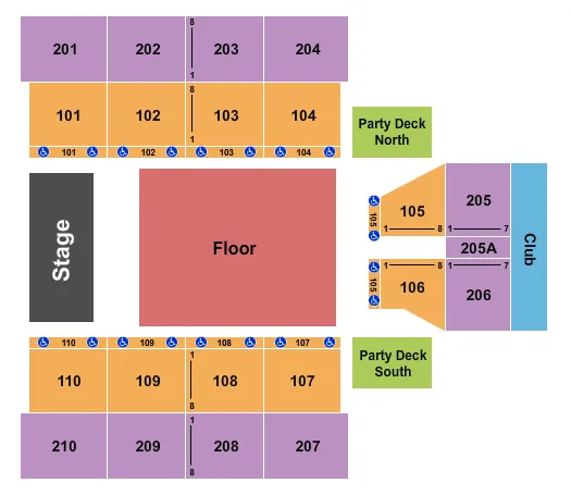ENDSTAGE GA FLOOR Seating Map Seating Chart