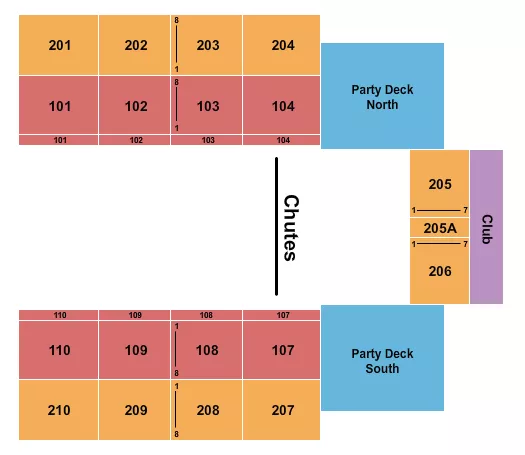 RODEO Seating Map Seating Chart