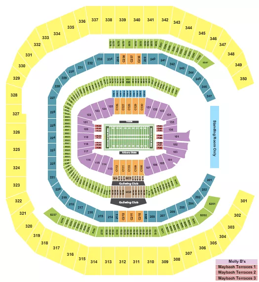 MERCEDES BENZ STADIUM FOOTBALL PEACH BOWL 2 Seating Map Seating Chart