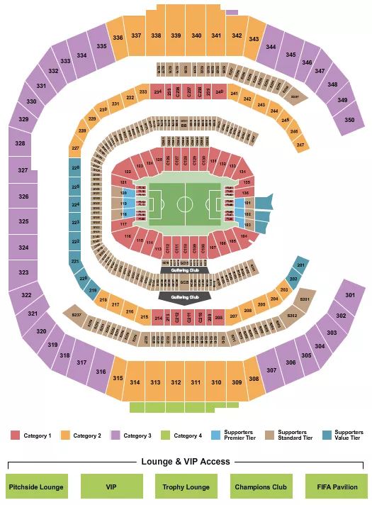 MERCEDES BENZ STADIUM SOCCER WC CATEGORY 2 Seating Map Seating Chart