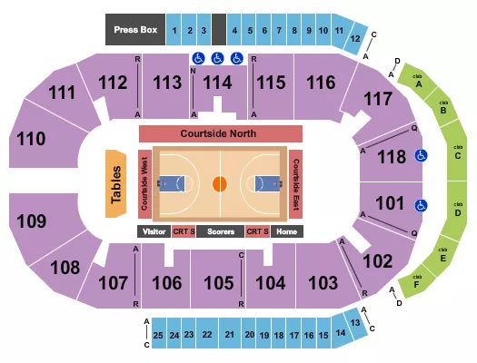 BASKETBALL 2 Seating Map Seating Chart
