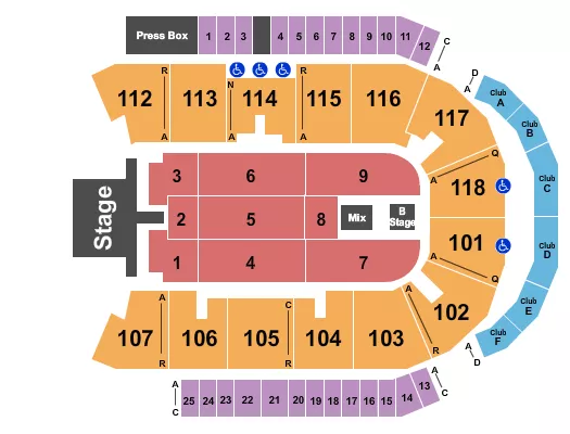 BRYAN ADAMS Seating Map Seating Chart
