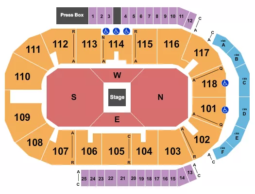 CENTER STAGE Seating Map Seating Chart