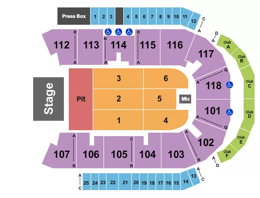 ENDSTAGE PIT 2 Seating Map Seating Chart