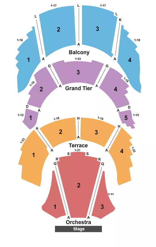 ENDSTAGE SEPARATE SECTIONS Seating Map Seating Chart