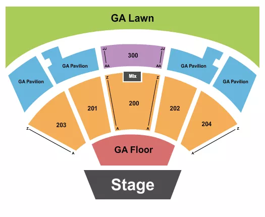 ENDSTAGE GA FLOOR PAVILION Seating Map Seating Chart