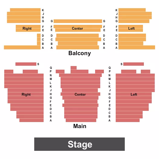 END STAGE Seating Map Seating Chart
