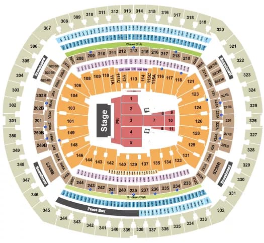 GUNS N ROSES Seating Map Seating Chart