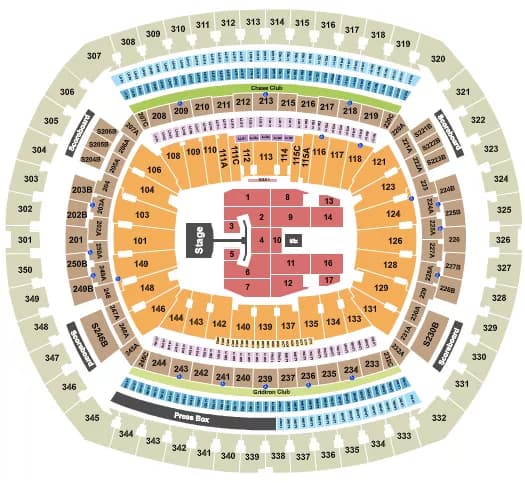 JONAS BROTHERS Seating Map Seating Chart