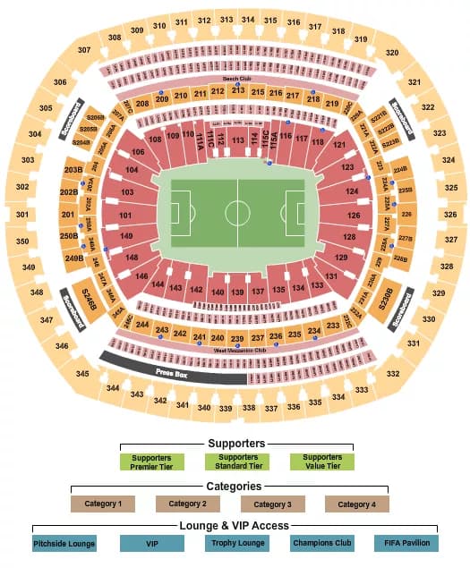 SOCCER RW WORLD CUP Seating Map Seating Chart