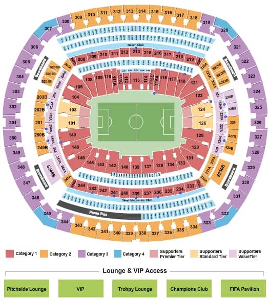 SOCCER WC CATEGORY 2 Seating Map Seating Chart