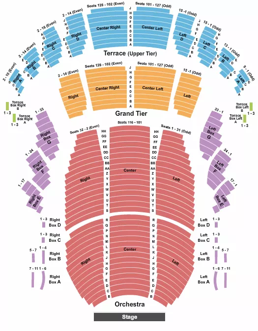 ENDSTAGE SPLIT Seating Map Seating Chart
