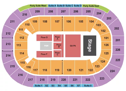 ENDSTAGE LARGE GA PIT Seating Map Seating Chart