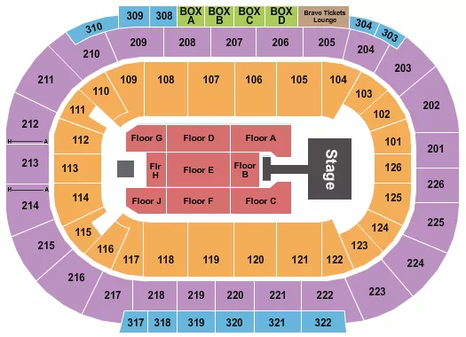 ENDSTAGE W CATWALK Seating Map Seating Chart