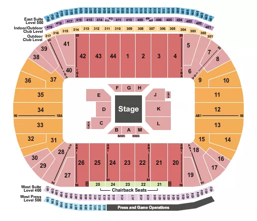 CONCERT CENTER STAGE Seating Map Seating Chart