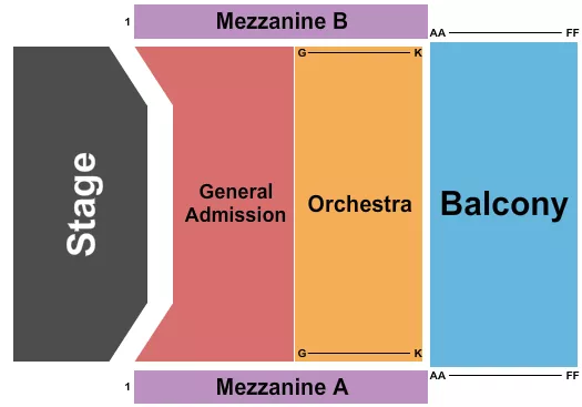 MICKEYS BLACK BOX ENDSTAGE GA FLOOR 2 Seating Map Seating Chart