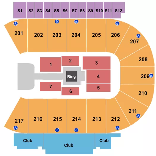 MID AMERICA CENTER WRESTLING Seating Map Seating Chart