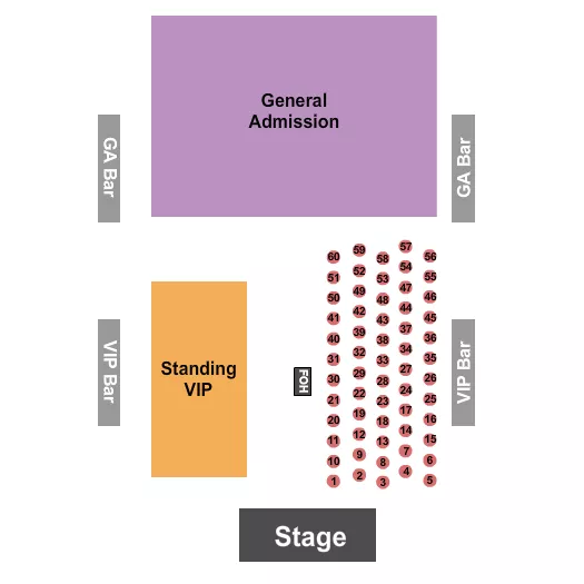 ENDSTAGE GA TABLES Seating Map Seating Chart