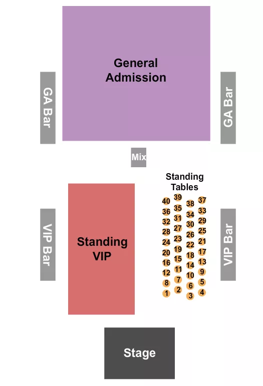 GA STANDINGVIP VIPTABLES Seating Map Seating Chart