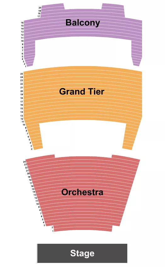 MILLER AUDITORIUM WESTERN MICHIGAN UNIVERSITY ENDSTAGE Seating Map Seating Chart