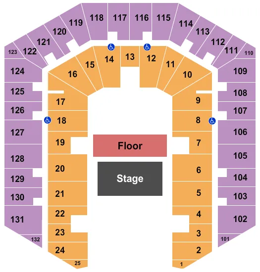 HALF STAGE Seating Map Seating Chart