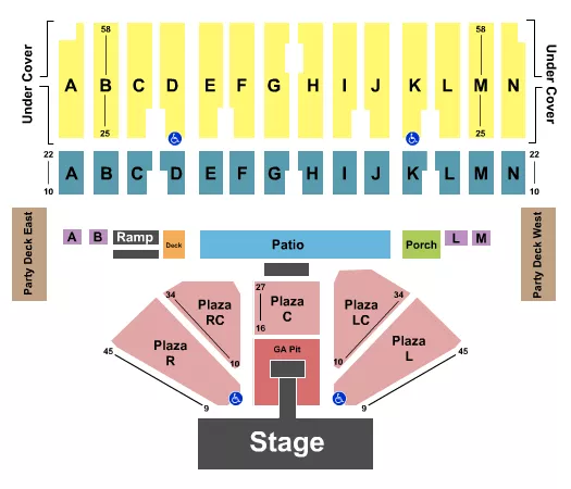 ENDSTAGE EXTENDED STAGE Seating Map Seating Chart