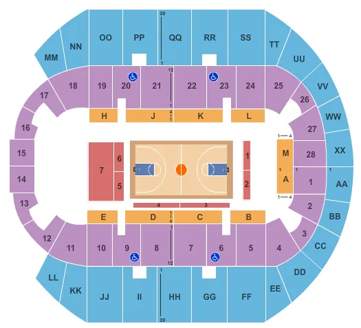 BASKETBALL Seating Map Seating Chart