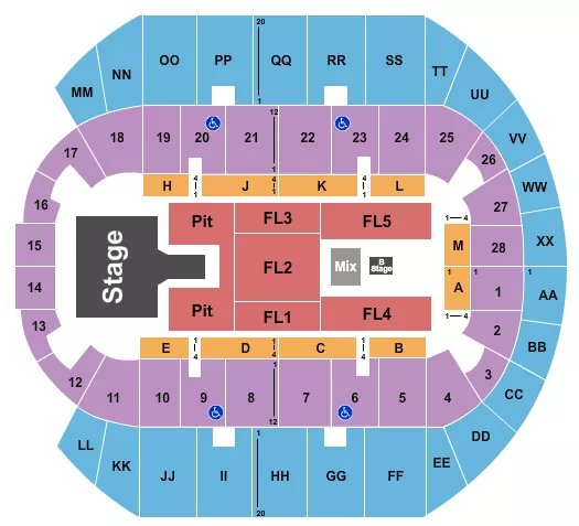 DIERKS BENTLEY Seating Map Seating Chart