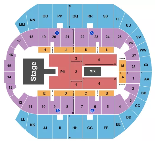 ENDSTAGE PIT 3 Seating Map Seating Chart