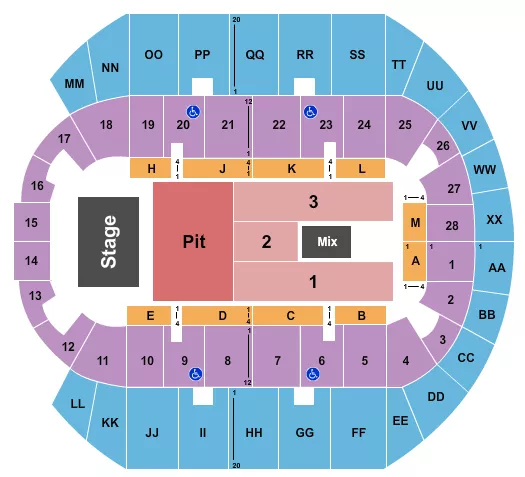 ENDSTAGE PIT Seating Map Seating Chart