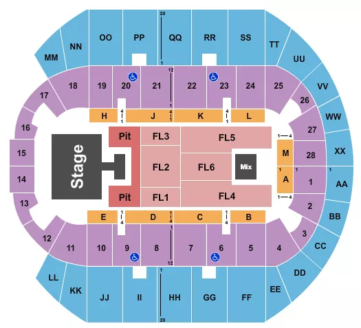JASON ALDEAN 1 Seating Map Seating Chart