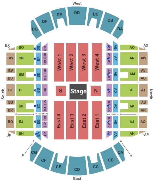 CENTER STAGE Seating Map Seating Chart