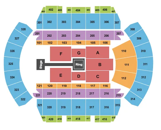 WWE 2022 Seating Map Seating Chart