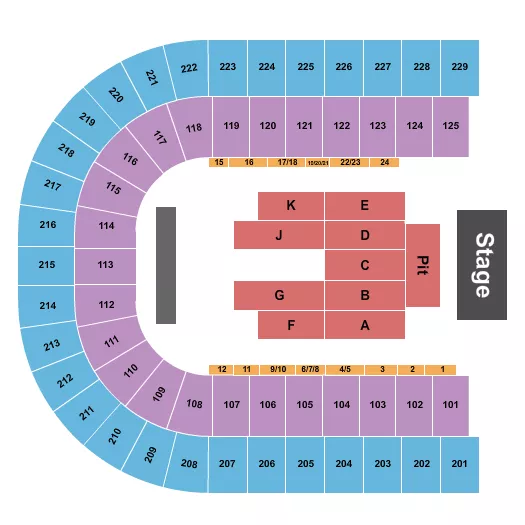 ENDSTAGE PIT Seating Map Seating Chart