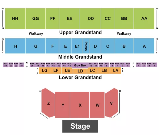 GRANDSTAND 2 Seating Map Seating Chart