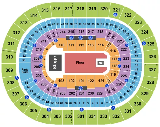 ENDSTAGE RESERVED FLOOR 2 Seating Map Seating Chart