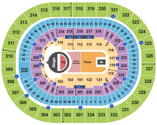 5 SECONDS OF SUMMER Seating Map Seating Chart