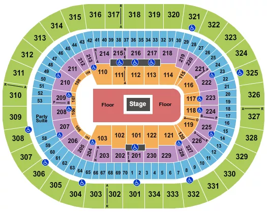 CENTER STAGE GA FLOOR Seating Map Seating Chart